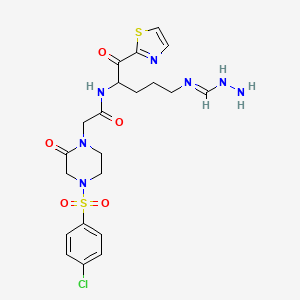 1-Piperazineacetamide, N-[(1S)-4-[(aminoiminomethyl)amino]-1-(2-thiazolylcarbonyl)butyl]-4-[(4-chlorophenyl)sulfonyl]-2-oxo-