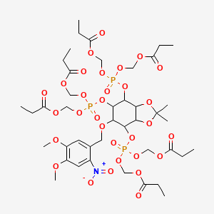 D-myo-Inositol, 6-O-[(4,5-dimethoxy-2-nitrophenyl)methyl]-2,3-O-(1-methylethylidene)-, 1,4,5-tris[bis[(1-oxopropoxy)methyl] phosphate]