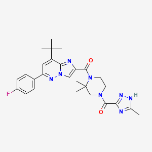 [4-[[8-(1,1-Dimethylethyl)-6-(4-fluorophenyl)imidazo[1,2-b]pyridazin-2-yl]carbonyl]-3,3-dimethyl-1-piperazinyl](3-methyl-1H-1,2,4-triazol-5-yl)methanone