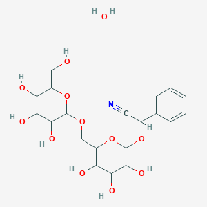 2-Phenyl-2-[3,4,5-trihydroxy-6-[[3,4,5-trihydroxy-6-(hydroxymethyl)oxan-2-yl]oxymethyl]oxan-2-yl]oxyacetonitrile;hydrate