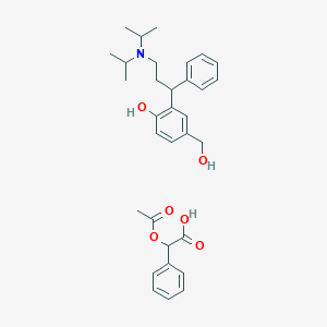 2-Acetyloxy-2-phenylacetic acid;2-[3-[di(propan-2-yl)amino]-1-phenylpropyl]-4-(hydroxymethyl)phenol