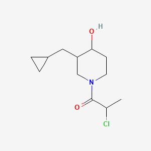 molecular formula C12H20ClNO2 B1479360 2-Chloro-1-(3-(cyclopropylmethyl)-4-hydroxypiperidin-1-yl)propan-1-one CAS No. 2098087-27-3