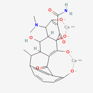 dicalcium;(10aS)-9-carbamoyl-7-(dimethylamino)-6-hydroxy-5-methyl-10,12-dioxo-5a,6,6a,7-tetrahydro-5H-tetracene-1,8,10a,11-tetrolate