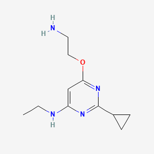 molecular formula C11H18N4O B1479388 6-(2-aminoethoxy)-2-cyclopropyl-N-ethylpyrimidin-4-amine CAS No. 2098024-32-7