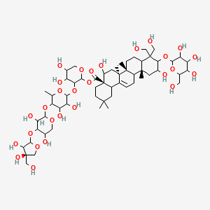 molecular formula C57H92O28 B14793900 [3-[5-[4-[(4R)-3,4-dihydroxy-4-(hydroxymethyl)oxolan-2-yl]oxy-3,5-dihydroxyoxan-2-yl]oxy-3,4-dihydroxy-6-methyloxan-2-yl]oxy-4,5-dihydroxyoxan-2-yl] (4aR,6aS,6bR,12aR)-5,11-dihydroxy-9,9-bis(hydroxymethyl)-2,2,6a,6b,12a-pentamethyl-10-[3,4,5-trihydroxy-6-(hydroxymethyl)oxan-2-yl]oxy-1,3,4,5,6,6a,7,8,8a,10,11,12,13,14b-tetradecahydropicene-4a-carboxylate 