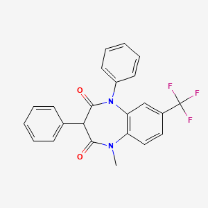 1H-1,5-Benzodiazepine-2,4(3H,5H)-dione, 1-methyl-3,5-diphenyl-7-(trifluoromethyl)-