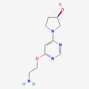 molecular formula C10H16N4O2 B1479392 (R)-1-(6-(2-aminoethoxy)pyrimidin-4-yl)pyrrolidin-3-ol CAS No. 2098162-23-1