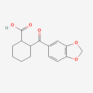 molecular formula C15H16O5 B14793970 cis-2-(3,4-Methylenedioxybenzoyl)cyclohexane-1-carboxylic acid 