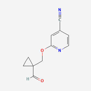 2-((1-Formylcyclopropyl)methoxy)isonicotinonitrile