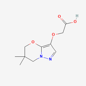 molecular formula C10H14N2O4 B1479428 2-((6,6-dimethyl-6,7-dihydro-5H-pyrazolo[5,1-b][1,3]oxazin-3-yl)oxy)acetic acid CAS No. 2091218-92-5