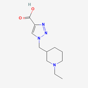 molecular formula C11H18N4O2 B1479431 1-((1-乙基哌啶-3-基)甲基)-1H-1,2,3-三唑-4-羧酸 CAS No. 2098132-23-9