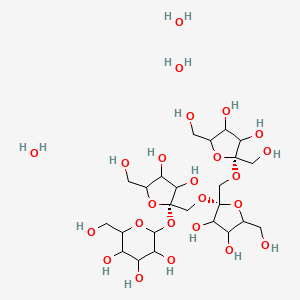 2-[(2S)-2-[[(2R)-2-[[(2R)-3,4-dihydroxy-2,5-bis(hydroxymethyl)oxolan-2-yl]oxymethyl]-3,4-dihydroxy-5-(hydroxymethyl)oxolan-2-yl]oxymethyl]-3,4-dihydroxy-5-(hydroxymethyl)oxolan-2-yl]oxy-6-(hydroxymethyl)oxane-3,4,5-triol;trihydrate