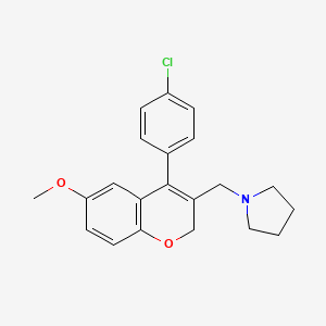 1-((4-(4-Chlorophenyl)-6-methoxy-2H-chromen-3-yl)methyl)pyrrolidine