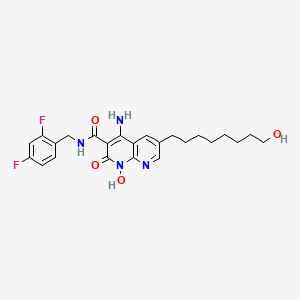 4-Amino-N-[(2,4-difluorophenyl)methyl]-1,2-dihydro-1-hydroxy-6-(8-hydroxyoctyl)-2-oxo-1,8-naphthyridine-3-carboxamide