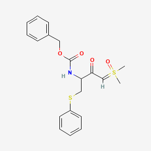 benzyl N-[4-[dimethyl(oxo)-lambda6-sulfanylidene]-3-oxo-1-phenylsulfanylbutan-2-yl]carbamate