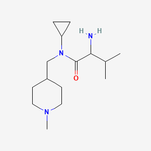 molecular formula C15H29N3O B14794361 2-amino-N-cyclopropyl-3-methyl-N-[(1-methylpiperidin-4-yl)methyl]butanamide 