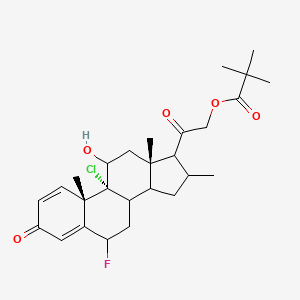 [2-[(9R,10S,13S)-9-chloro-6-fluoro-11-hydroxy-10,13,16-trimethyl-3-oxo-7,8,11,12,14,15,16,17-octahydro-6H-cyclopenta[a]phenanthren-17-yl]-2-oxoethyl] 2,2-dimethylpropanoate