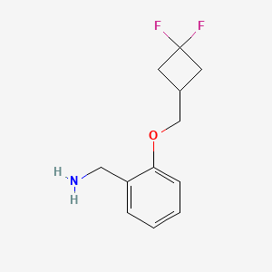 molecular formula C12H15F2NO B1479439 (2-((3,3-二氟环丁基)甲氧基)苯基)甲胺 CAS No. 1858298-63-1