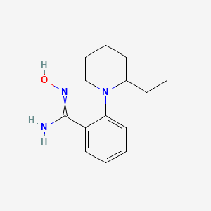 molecular formula C14H21N3O B14794397 2-(2-ethylpiperidin-1-yl)-N'-hydroxybenzenecarboximidamide 