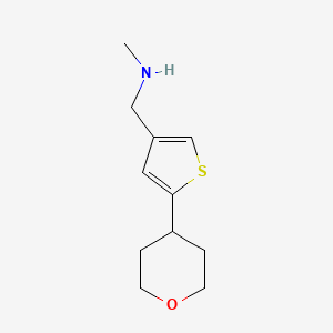 N-methyl-1-(5-(tetrahydro-2H-pyran-4-yl)thiophen-3-yl)methanamine