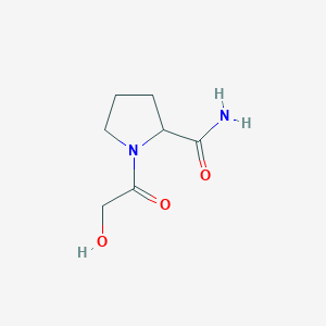 molecular formula C7H12N2O3 B14794462 1-(2-Hydroxyacetyl)pyrrolidine-2-carboxamide 