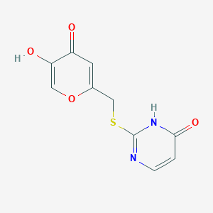 2-(((5-hydroxy-4-oxo-4H-pyran-2-yl)methyl)thio)pyrimidin-4(3H)-one