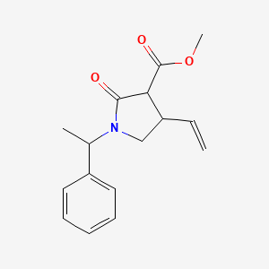 molecular formula C16H19NO3 B14794583 Methyl 4-ethenyl-2-oxo-1-(1-phenylethyl)pyrrolidine-3-carboxylate 