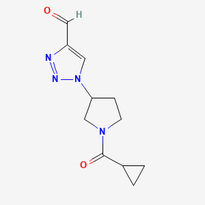 1-(1-(cyclopropanecarbonyl)pyrrolidin-3-yl)-1H-1,2,3-triazole-4-carbaldehyde