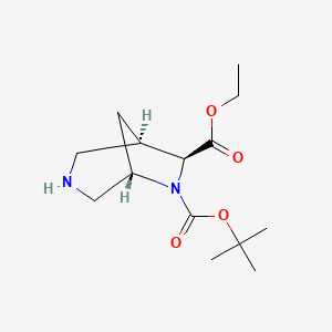 molecular formula C14H24N2O4 B14794599 6-(tert-Butyl) 7-ethyl (1R,5S,7S)-3,6-diazabicyclo[3.2.1]octane-6,7-dicarboxylate 