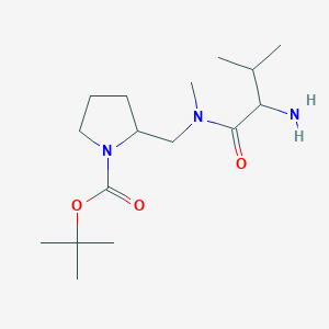 molecular formula C16H31N3O3 B14794614 Tert-butyl 2-[[(2-amino-3-methylbutanoyl)-methylamino]methyl]pyrrolidine-1-carboxylate 