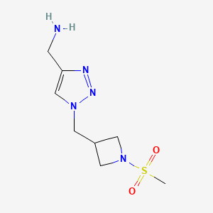 (1-((1-(methylsulfonyl)azetidin-3-yl)methyl)-1H-1,2,3-triazol-4-yl)methanamine