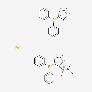 molecular formula C38H37FeNP2 B14794630 (2S)-1-[(1S)-1-(Dimethylamino)ethyl]-1',2-bis(diphenylphosphino)ferrocene 