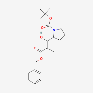 molecular formula C20H29NO5 B14794653 Tert-butyl 2-(1-hydroxy-2-methyl-3-oxo-3-phenylmethoxypropyl)pyrrolidine-1-carboxylate 