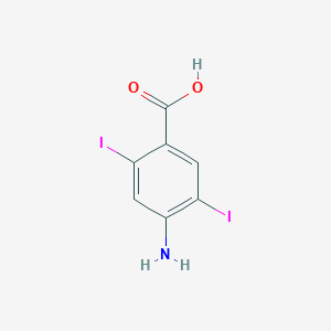 molecular formula C7H5I2NO2 B14794663 4-Amino-2,5-diiodobenzoic acid 