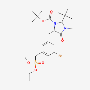 molecular formula C25H40BrN2O6P B14794675 Tert-butyl 5-[[3-bromo-5-(diethoxyphosphorylmethyl)phenyl]methyl]-2-tert-butyl-3-methyl-4-oxoimidazolidine-1-carboxylate 