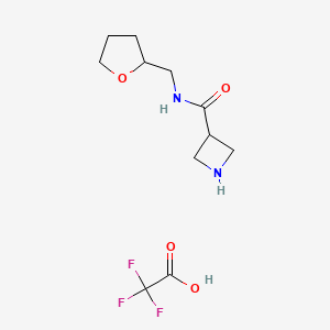 molecular formula C11H17F3N2O4 B1479475 N-((tetrahydrofuran-2-yl)methyl)azetidine-3-carboxamide 2,2,2-trifluoroacetate CAS No. 2098054-62-5