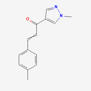 molecular formula C14H14N2O B14794762 3-(4-Methylphenyl)-1-(1-methylpyrazol-4-yl)prop-2-en-1-one 