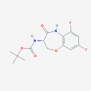 molecular formula C14H16F2N2O4 B14794765 (S)-tert-Butyl (6,8-difluoro-4-oxo-2,3,4,5-tetrahydrobenzo[b][1,4]oxazepin-3-yl)carbamate 