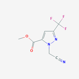 molecular formula C8H6F3N3O2 B1479478 methyl 1-(cyanomethyl)-3-(trifluoromethyl)-1H-pyrazole-5-carboxylate CAS No. 2098101-28-9