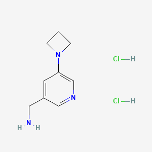 molecular formula C9H15Cl2N3 B1479485 (5-(Azetidin-1-yl)pyridin-3-yl)methanamine dihydrochloride CAS No. 2097980-12-4