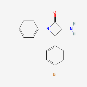 molecular formula C15H13BrN2O B14794885 3-Amino-4-(4-bromophenyl)-1-phenylazetidin-2-one 