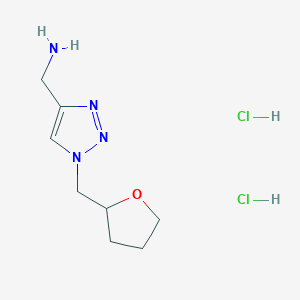 (1-((tetrahydrofuran-2-yl)methyl)-1H-1,2,3-triazol-4-yl)methanamine dihydrochloride
