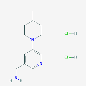 molecular formula C12H21Cl2N3 B1479492 (5-(4-Methylpiperidin-1-yl)pyridin-3-yl)methanamine dihydrochloride CAS No. 2098127-09-2