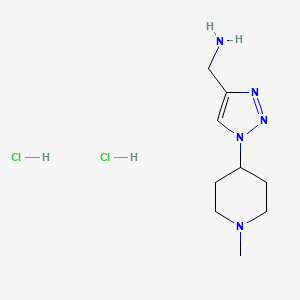 molecular formula C9H19Cl2N5 B1479497 (1-(1-methylpiperidin-4-yl)-1H-1,2,3-triazol-4-yl)methanamine dihydrochloride CAS No. 2098001-81-9