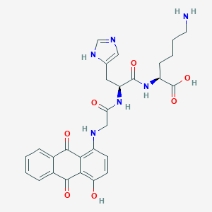 B147950 N(2)-(N-(N-(9,10-Dihydro-4-hydroxy-9,10-dioxo-1-anthracenyl)glycyl)-L-histidyl)-L-lysine CAS No. 132391-60-7