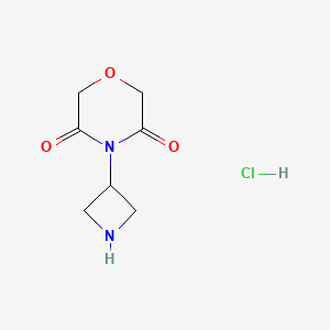 molecular formula C7H11ClN2O3 B1479501 4-(Azetidin-3-yl)morpholine-3,5-dione hydrochloride CAS No. 2097955-96-7