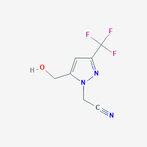 molecular formula C7H6F3N3O B1479503 2-(5-(hydroxymethyl)-3-(trifluoromethyl)-1H-pyrazol-1-yl)acetonitrile CAS No. 2092049-78-8