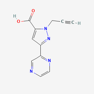 molecular formula C11H8N4O2 B1479518 1-(prop-2-yn-1-yl)-3-(pyrazin-2-yl)-1H-pyrazole-5-carboxylic acid CAS No. 2098065-82-6
