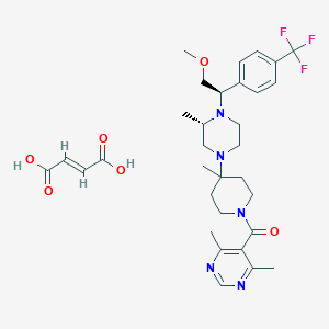 (E)-but-2-enedioic acid;(4,6-dimethylpyrimidin-5-yl)-[4-[(3S)-4-[(1R)-2-methoxy-1-[4-(trifluoromethyl)phenyl]ethyl]-3-methylpiperazin-1-yl]-4-methylpiperidin-1-yl]methanone