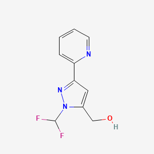 molecular formula C10H9F2N3O B1479521 (1-(difluoromethyl)-3-(pyridin-2-yl)-1H-pyrazol-5-yl)methanol CAS No. 2092798-54-2
